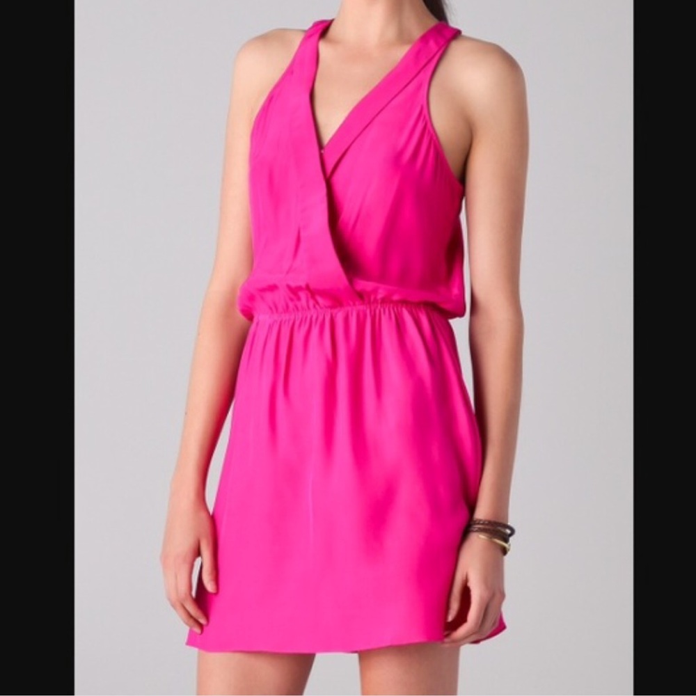 Parker Dress Hotpink Lapel Racerback Sz L